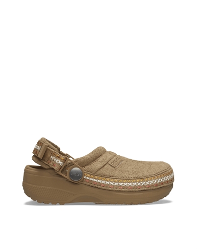 Crocs Kids - Vegan Suede Stitch Clogs - Sephia